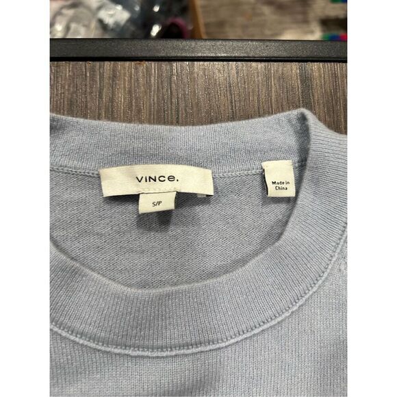 Vince Merino Wool Blend Striped Crewneck Long Sleeve Pullover Sweater Blue Small - Picture 9 of 13